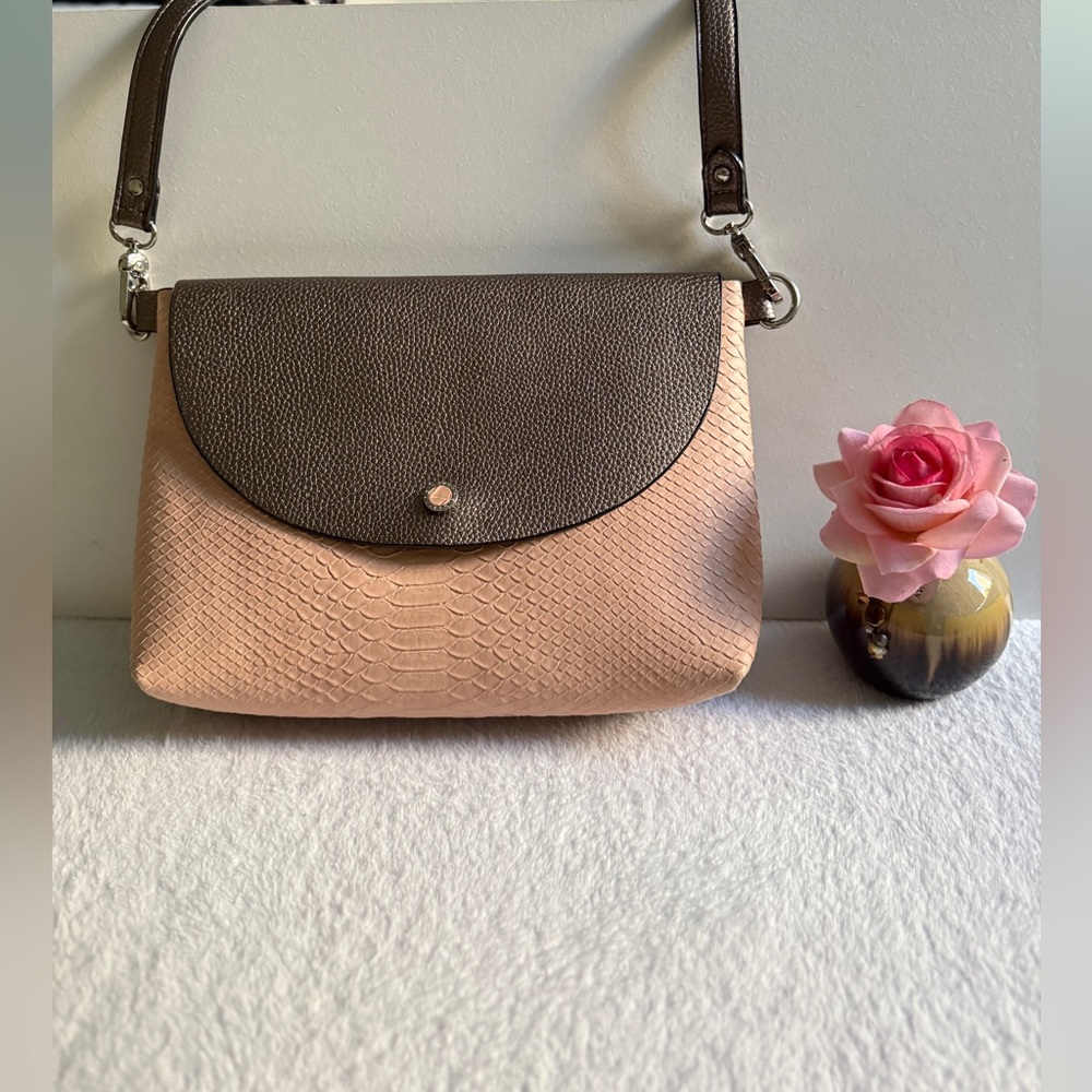 Parfois Snake Texture Pink/ Metallic Bag NWOT